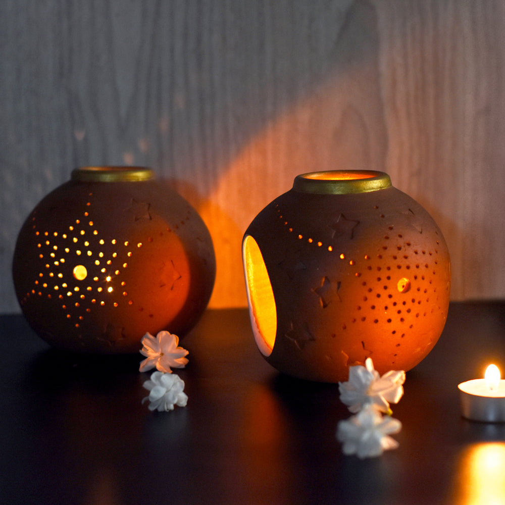 terracotta candle holder