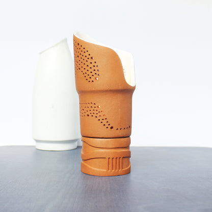 Handcrafted Terracotta "Lily" Tea Light Holder (Set Of 2)