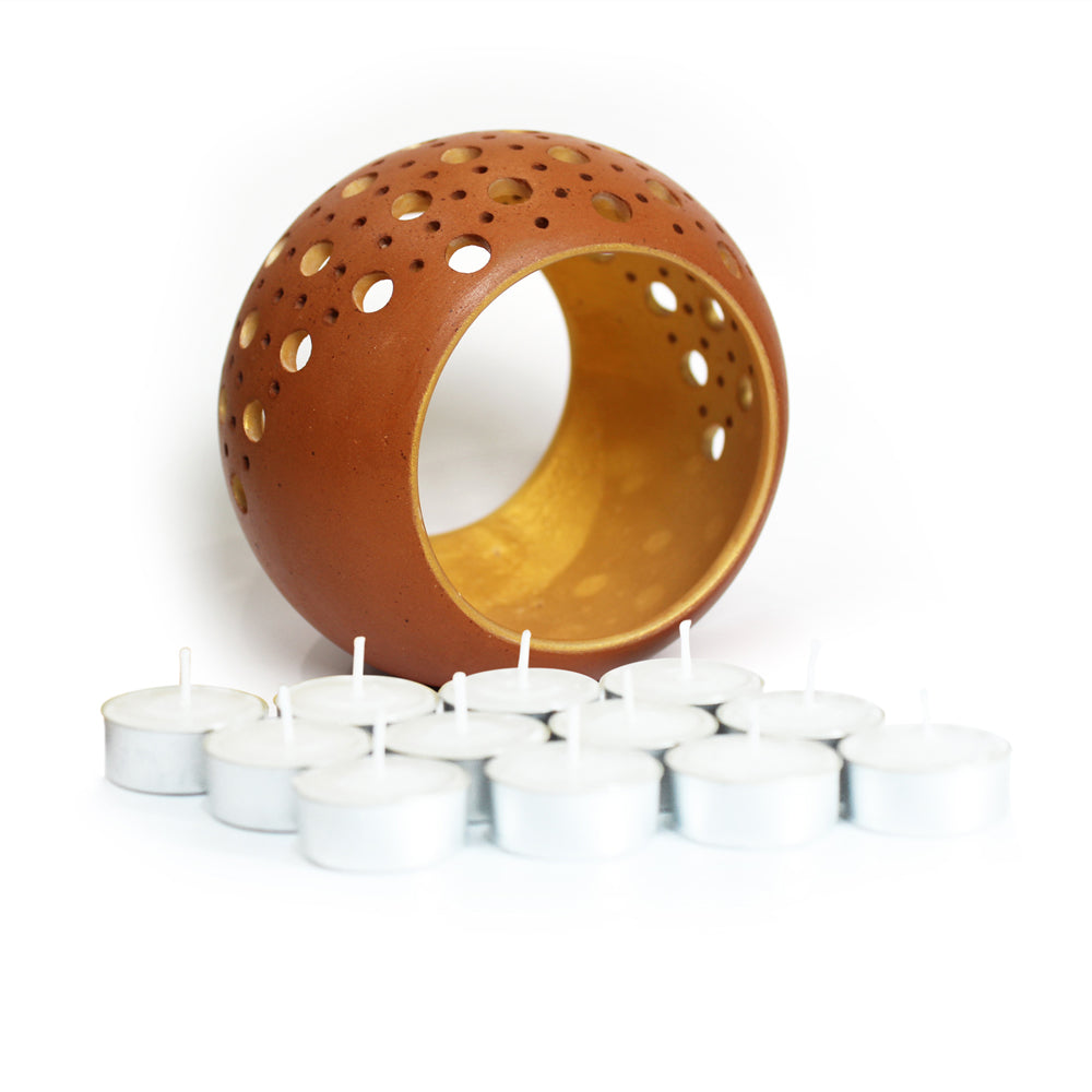 Handcrafted Terracotta "Large Ring" Tea Light Holder