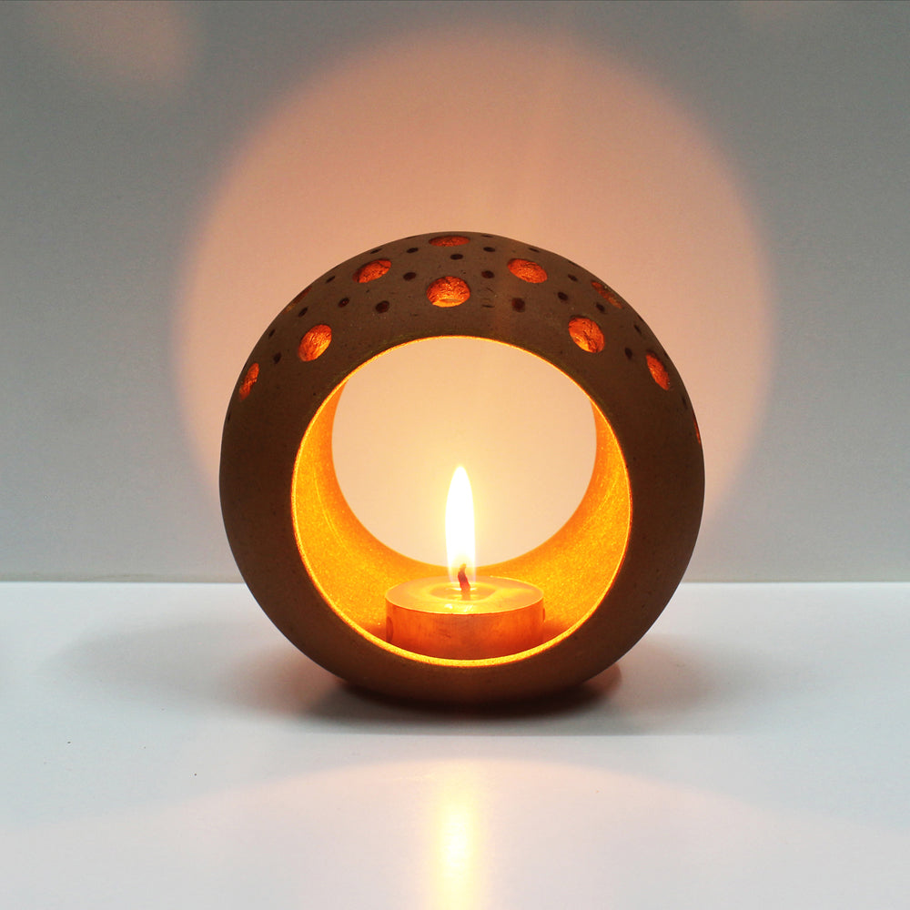 terracotta tealight holder