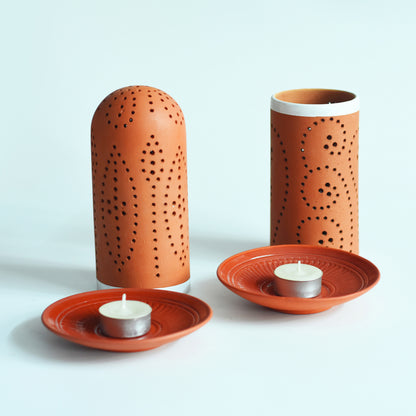 Handcrafted Terracotta "Straw 0.5" Tea Light Holder