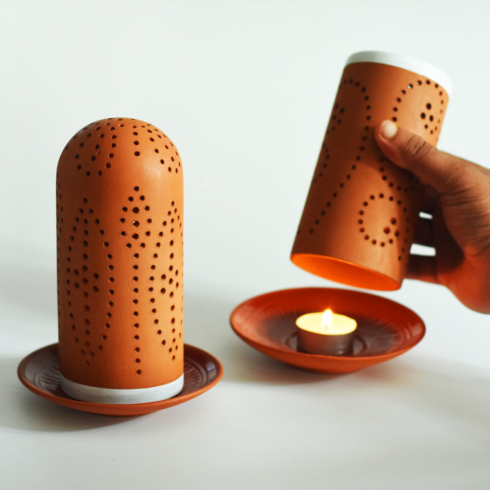 terracotta tealight holder