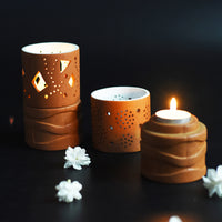 terracotta tealight holder