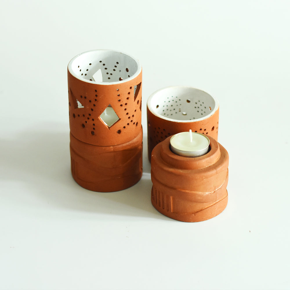 terracotta tealight holder