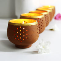 terracotta tealight holder