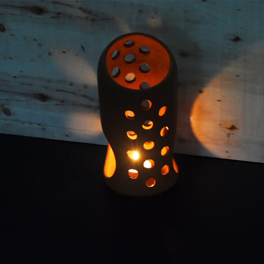 Handcrafted Terracotta "Cylinder" Tea Light Holder