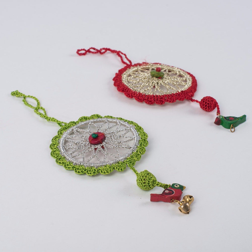 Samoolam Handmade Christmas Tree Decorations ~ Dreamcatcher (Set of 2)