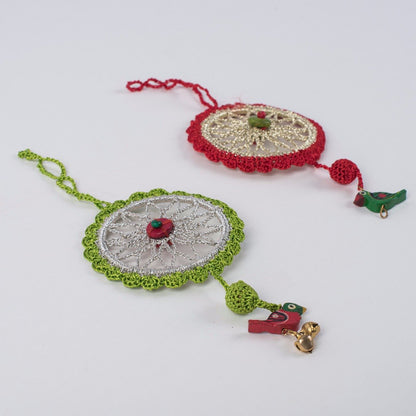 Samoolam Handmade Christmas Tree Decorations ~ Dreamcatcher (Set of 2)
