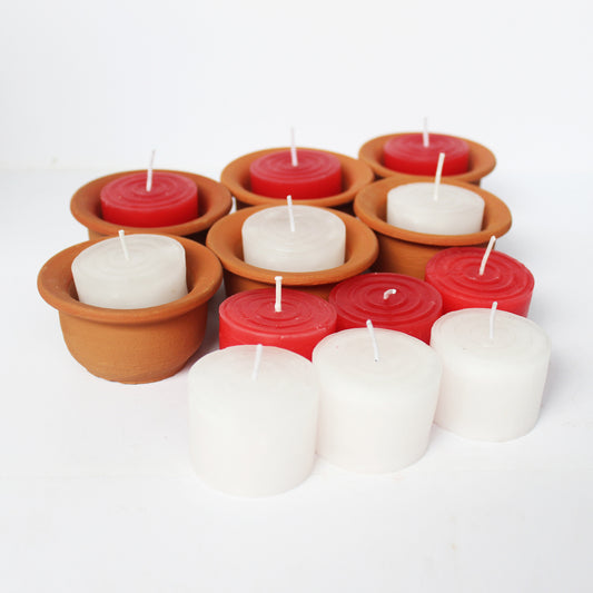 Handcrafted Terracotta "Hat Pot" Candle Holder (Set Of 6)