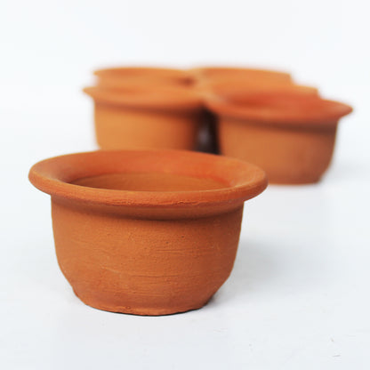 Handcrafted Terracotta "Hat Pot" Candle Holder (Set Of 6)