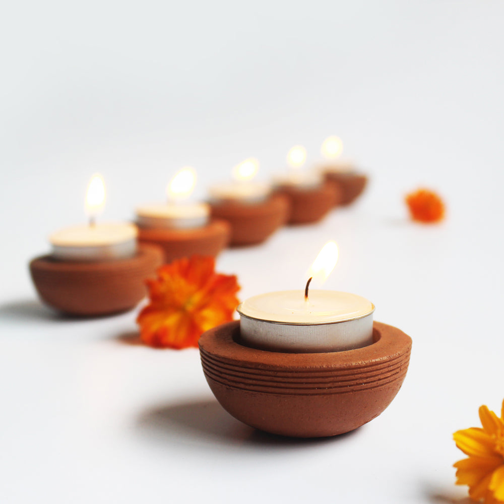 terracotta tealight holder