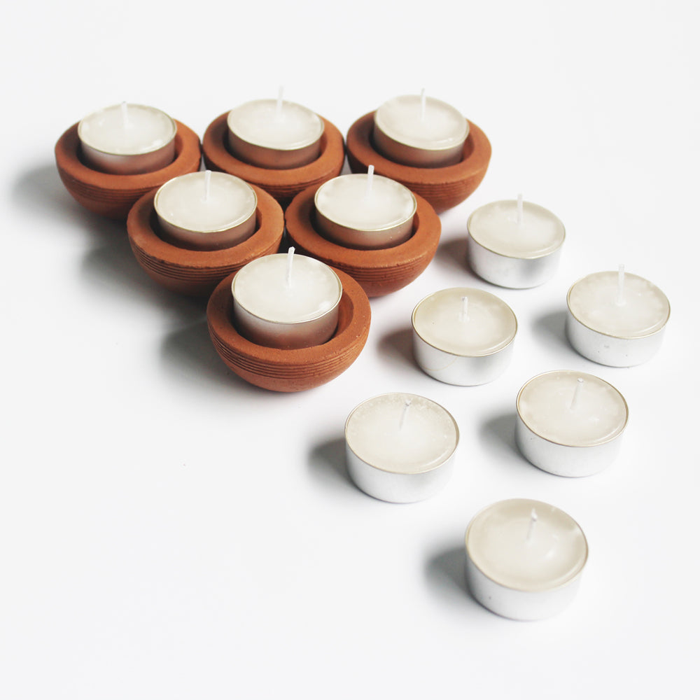 terracotta tealight holder