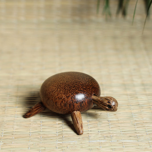 Hand Carved Coconut Wood Tortoise