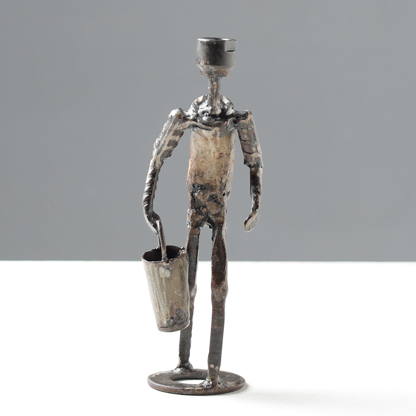 Farmer (Man) - Handmade Recycled Metal Sculpture by Debabrata Ruidas