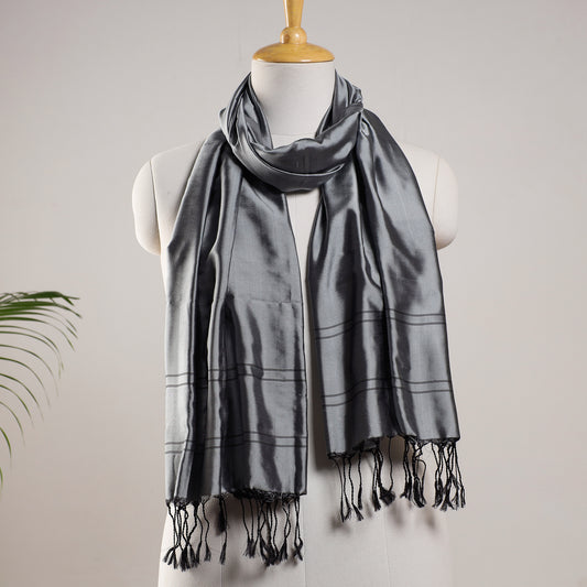 Grey - Original Maheshwari Handloom Silk Stole