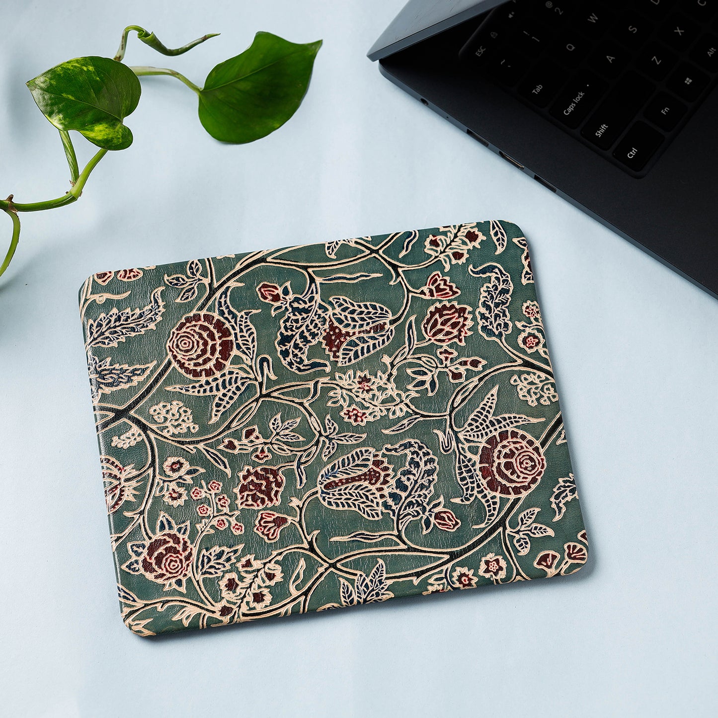 Handcrafted Embossed Leather Mouse Pad