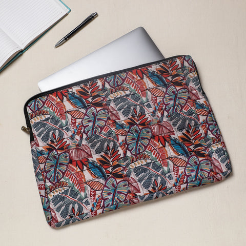 block print quilted laptop sleeve