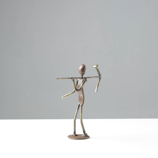 Farmer (Male) - Handmade Recycled Metal Sculpture by Debabrata Ruidas