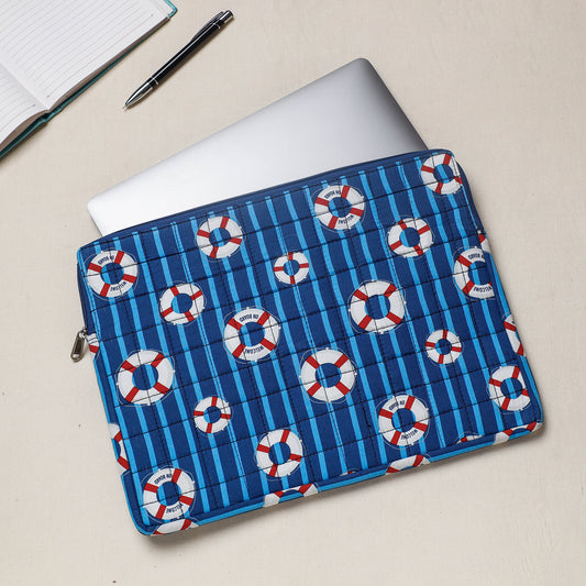 Handcrafted Block Printing Quilted Laptop Sleeve (11 x 14 in)