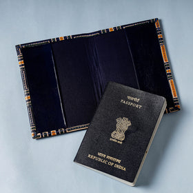  Handcrafted Embossed Leather Passport Cover 