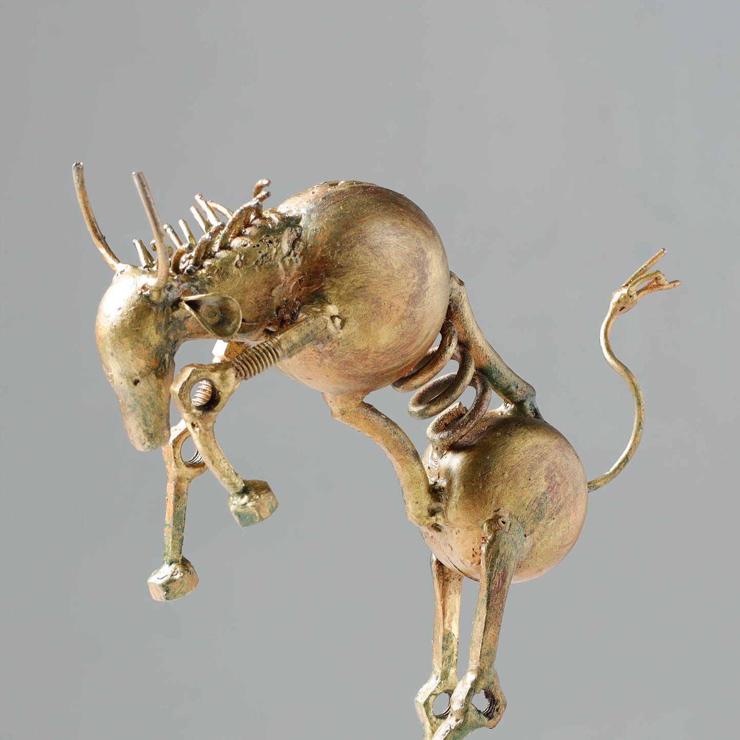 Jumping Bull - Handmade Recycled Metal Sculpture by Debabrata Ruidas