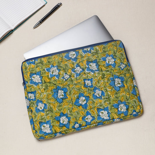 Handcrafted Block Printing Quilted Laptop Sleeve (11 x 14 in)
