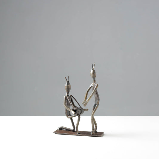 Folk Dance - Handmade Recycled Metal Sculpture by Debabrata Ruidas