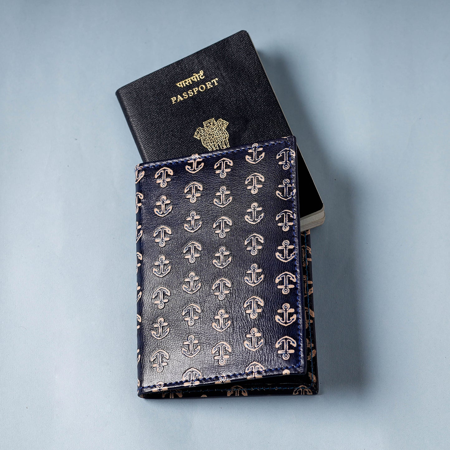 Handcrafted Embossed Leather Passport Cover