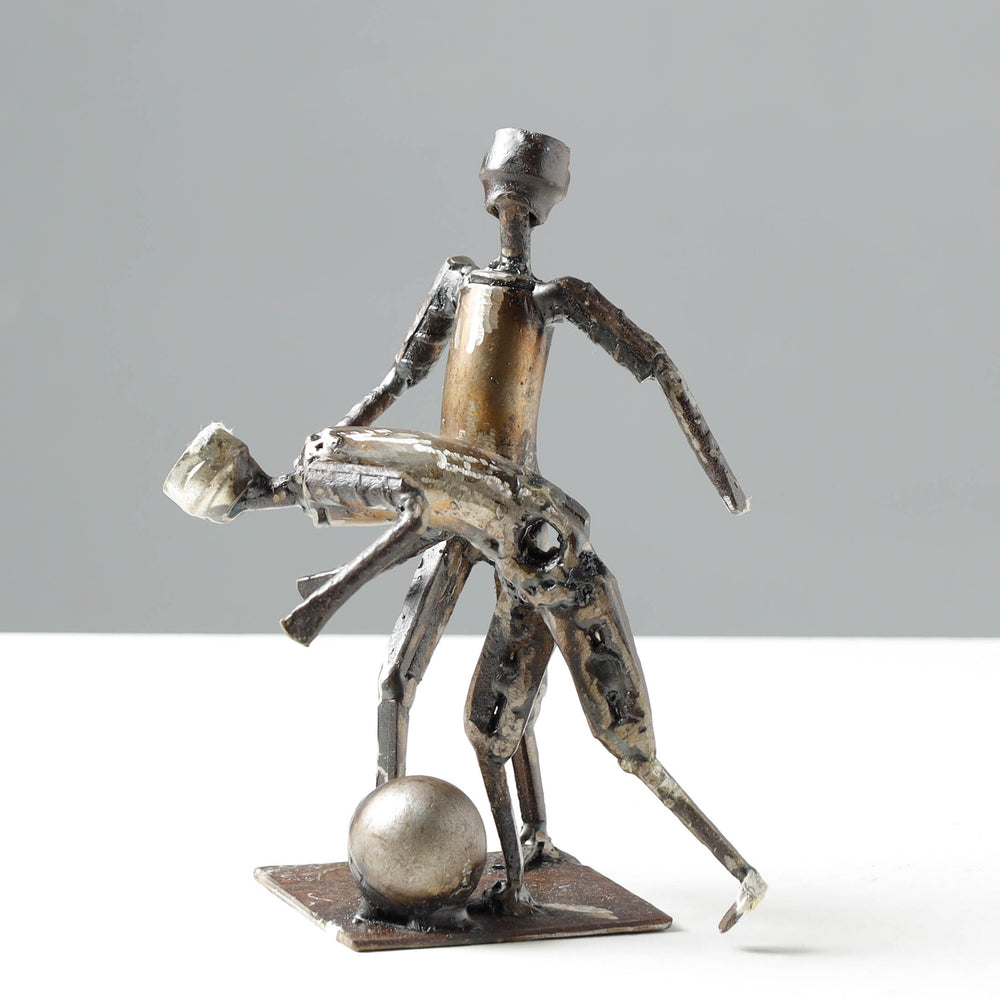 player metal sculpture