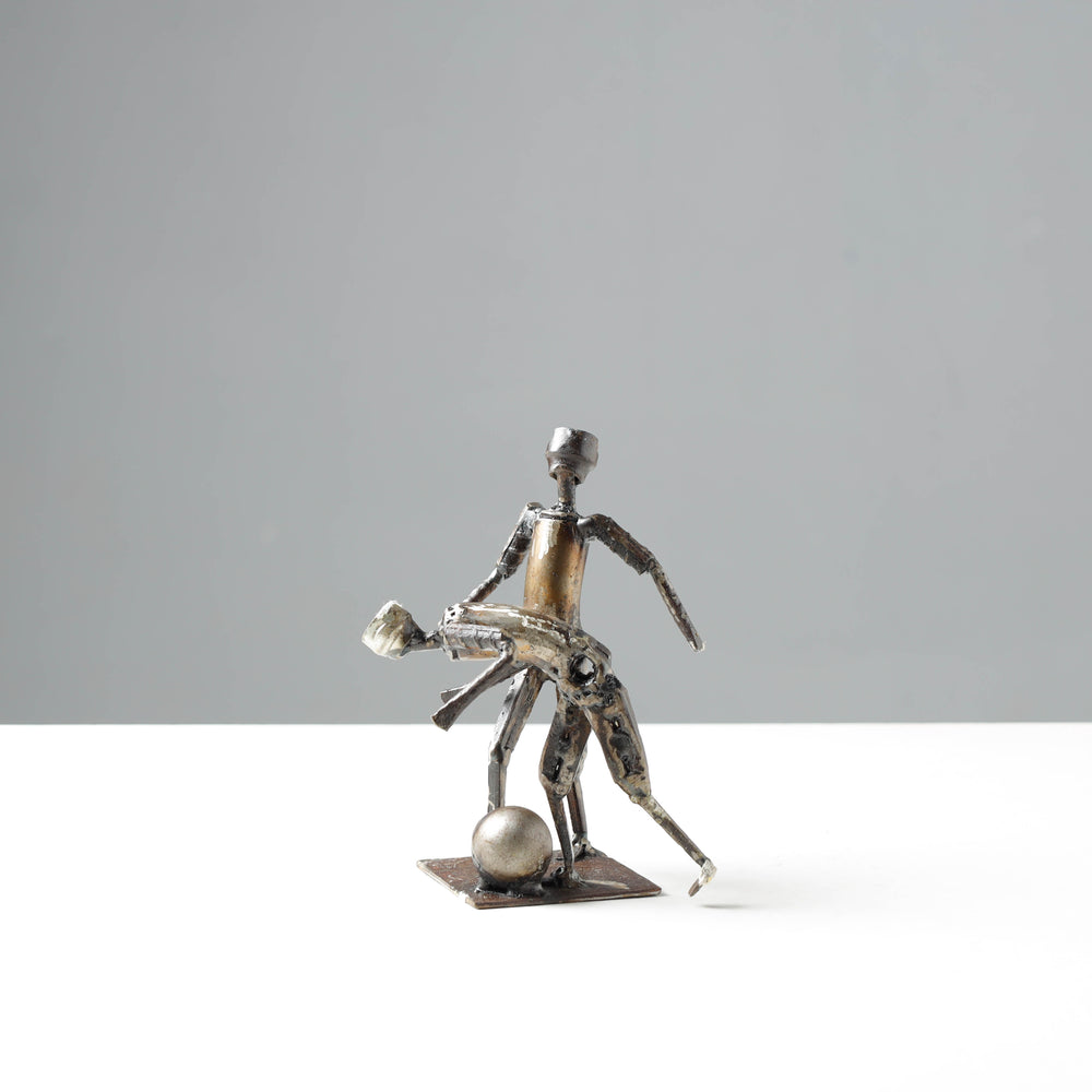 player metal sculpture