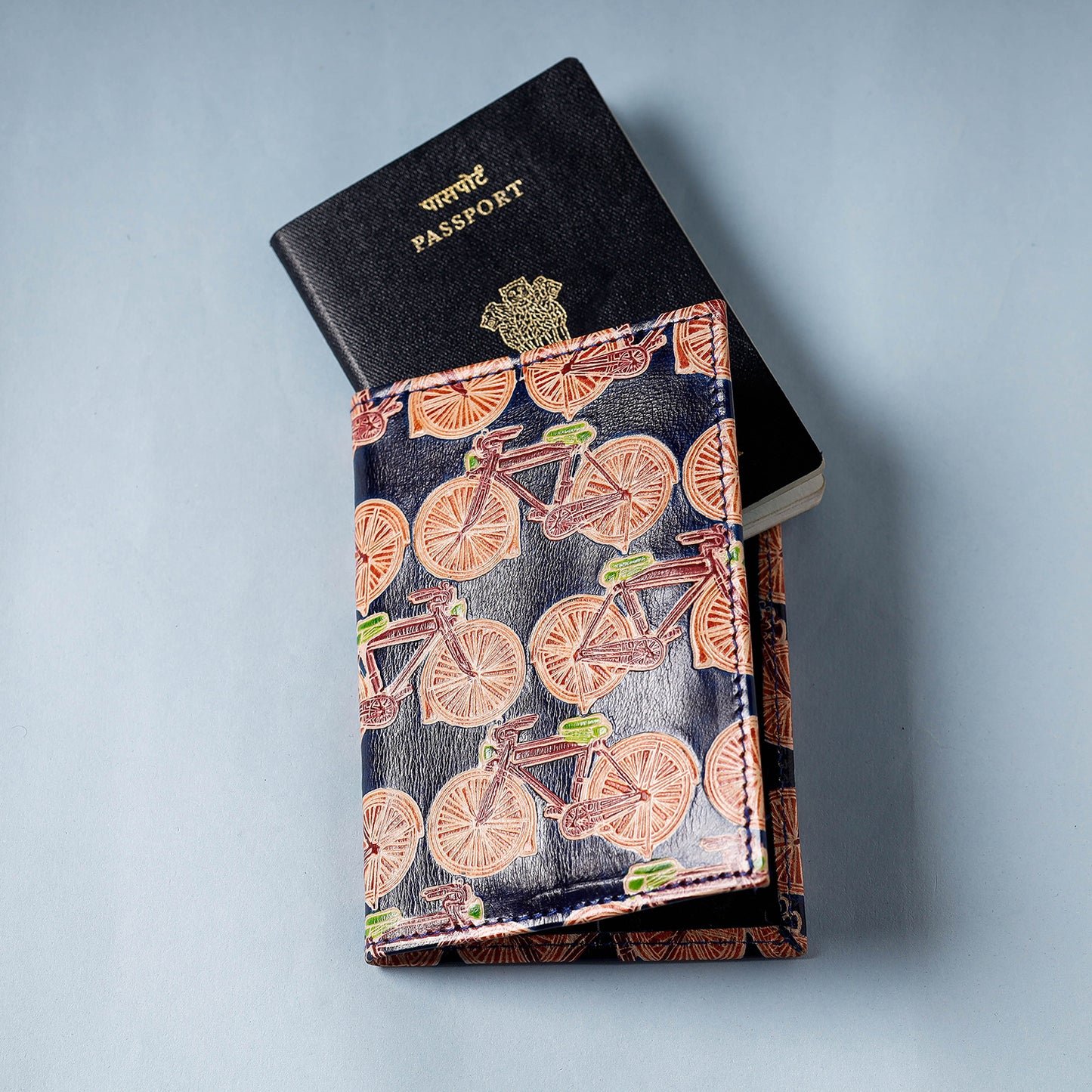 Handcrafted Embossed Leather Passport Cover