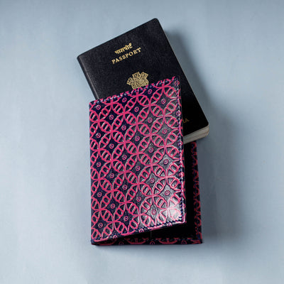 Handcrafted Embossed Leather Passport Cover