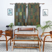 ajrakh patchwork window curtain