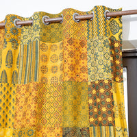 ajrakh patchwork window curtain