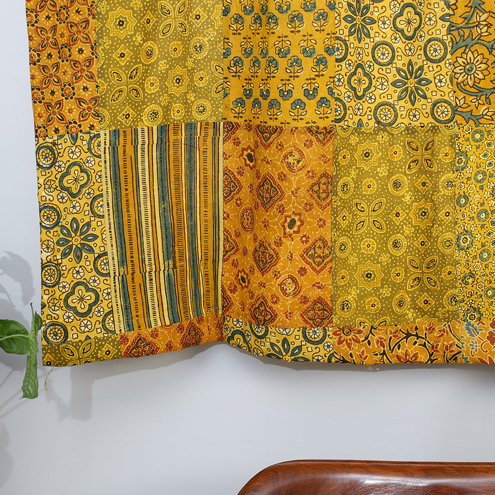 ajrakh patchwork window curtain