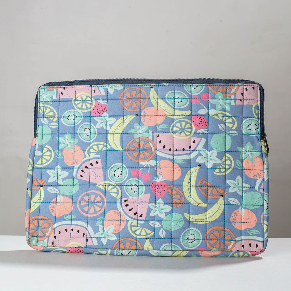 block print quilted laptop sleeve