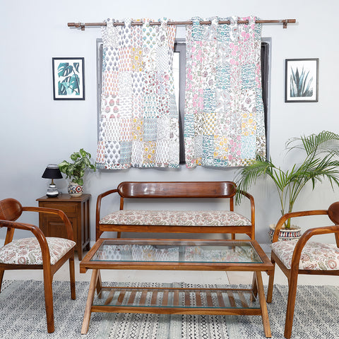 sanganeri patchwork window curtain
