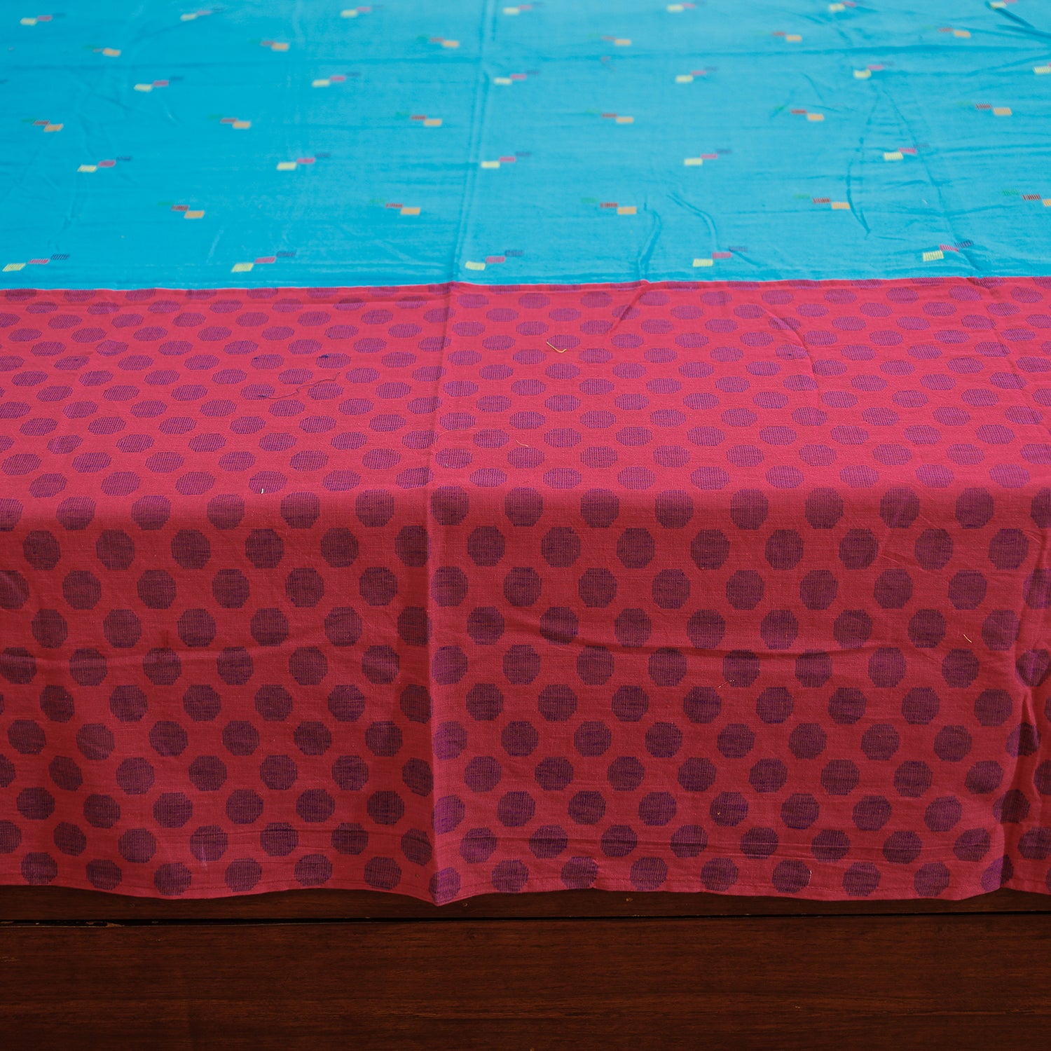  Jacquard Patchwork Cotton Double Bed Cover with Pillow Covers Online at iTokri.com