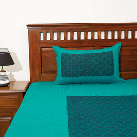  Jacquard Patchwork Cotton Double Bed Cover with Pillow Covers 