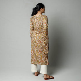 Beige - Kalamkari Printed Cotton Kurta