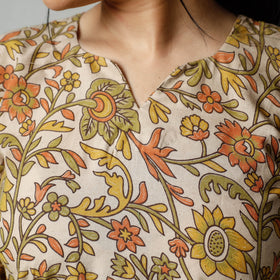 Beige - Kalamkari Printed Cotton Kurta