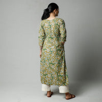 Green - Kalamkari Printed Cotton Kurta