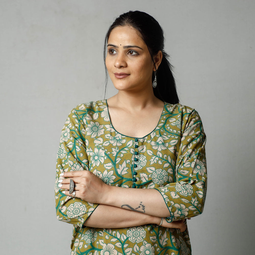 Kalamkari Printed Cotton Kurta
