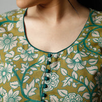 Green - Kalamkari Printed Cotton Kurta