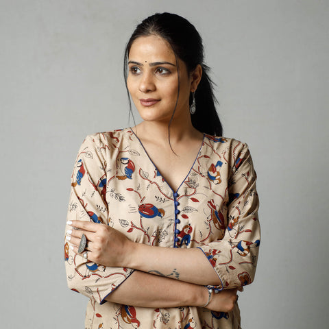 Buy Kalamkari Printed Cotton Kurta For Women