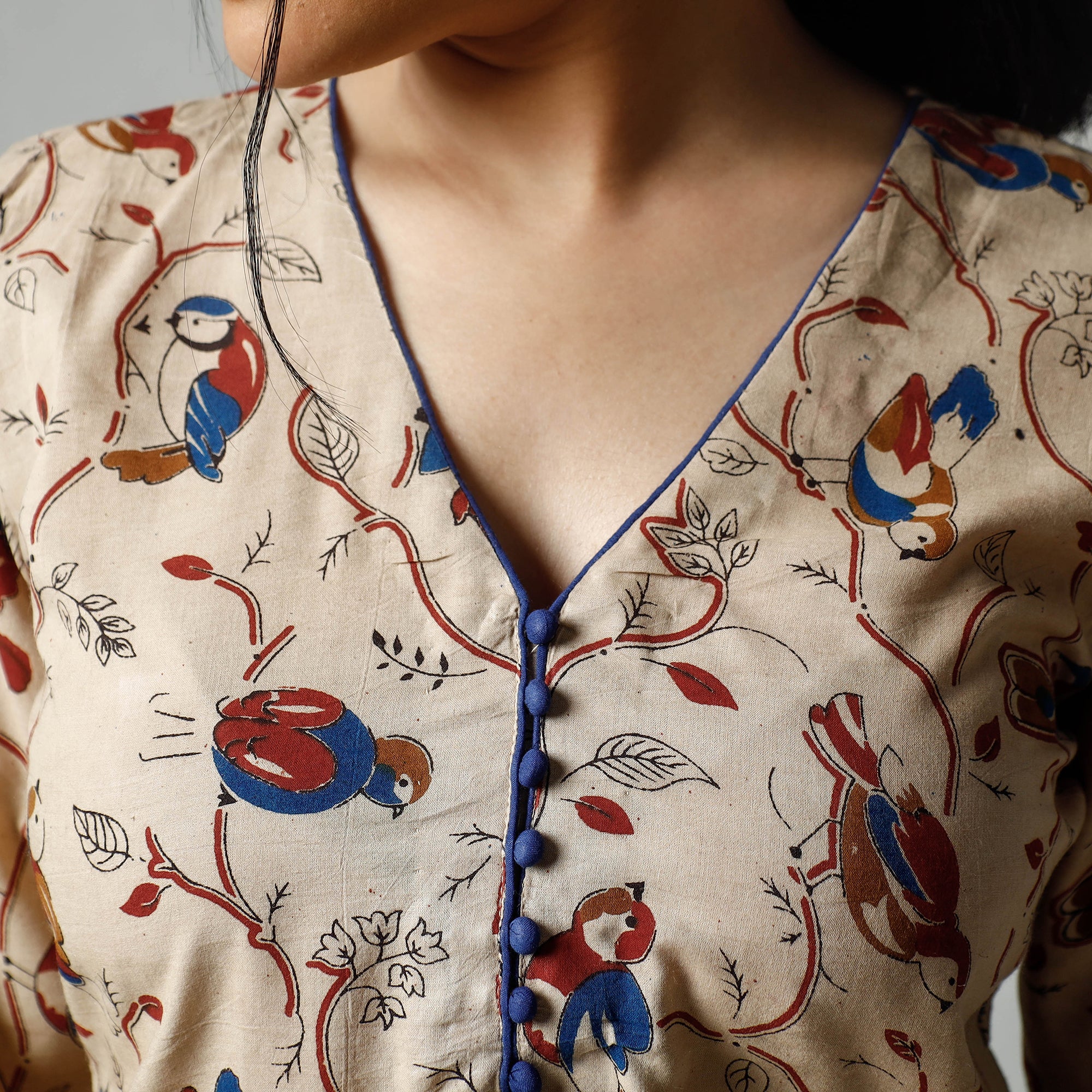 Buy Kalamkari Printed Cotton Kurta For Women