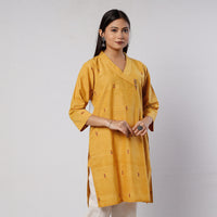 Yellow Jamdani Handloom Cotton Short Kurta