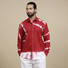 Buy Shibori Tie-Dye Cotton Men Full Sleeve Shirt Online at iTokri.com