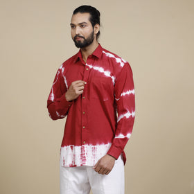 Buy Shibori Tie-Dye Cotton Men Full Sleeve Shirt Online at iTokri.com