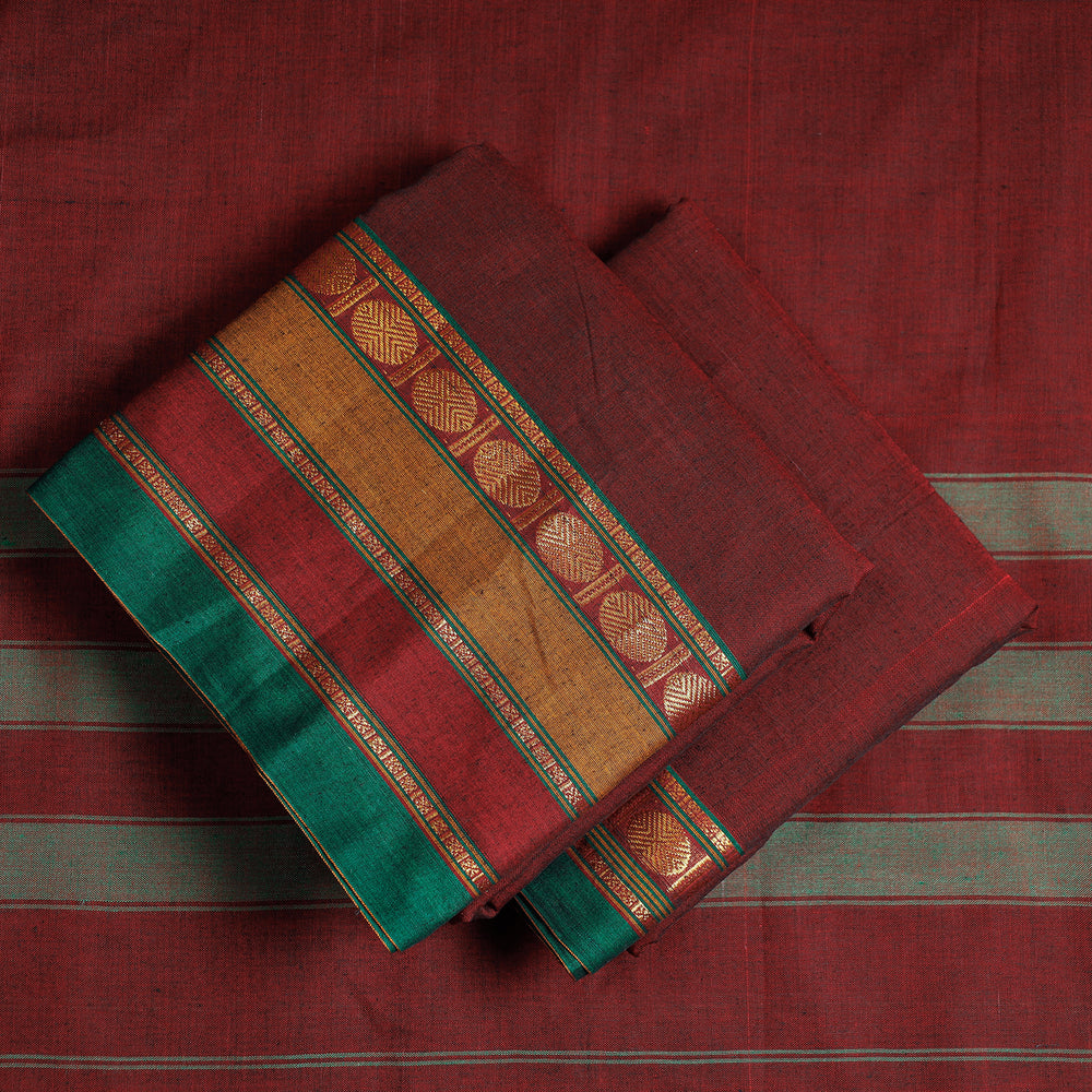 Maroon - 3pc Dharwad Cotton Suit Material Set 03